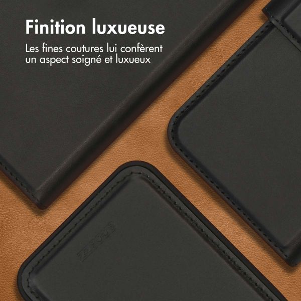Accezz Étui de téléphone portefeuille en cuir de qualité supérieure 2 en 1 Samsung Galaxy S22 - Noir