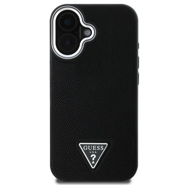 Guess Coque Grained Triangle MagSafe Apple iPhone 16 - Noir