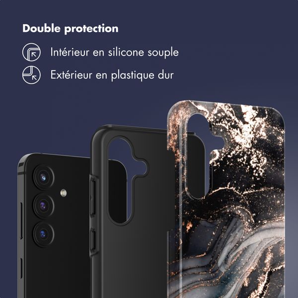 Selencia Coque arrière Vivid Samsung Galaxy S25 FE - Chic Marble Black