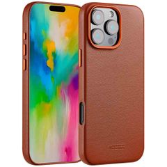 Accezz Coque arrière en cuir avec MagSafe Apple iPhone 16 Pro Max - Sienna Brown
