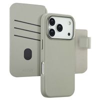 Accezz Étui de télephone portefeuille en cuir 2-en-1 avec MagSafe Apple iPhone 17 Pro - Light Grey