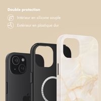 Selencia Coque arrière Vivid avec MagSafe Apple iPhone 15 - Golden Beige Marble