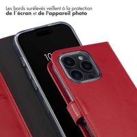Selencia Étui portefeuille en cuir véritable Apple iPhone 16 Pro - Rouge