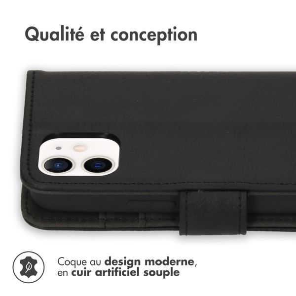imoshion Étui de télephone portefeuille Apple iPhone 12 Mini - Noir