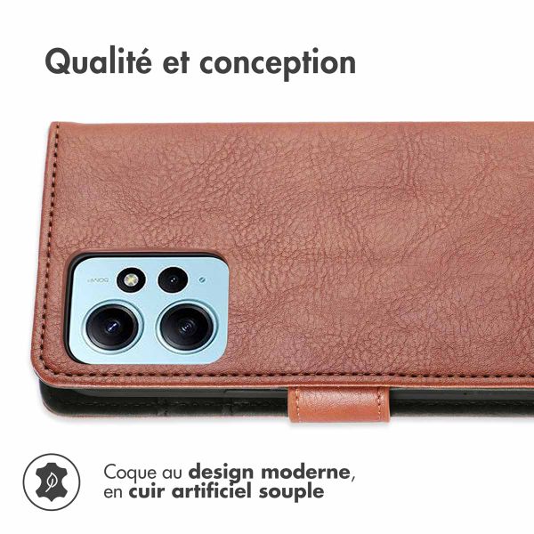 imoshion Étui de téléphone portefeuille Luxe Xiaomi Redmi Note 12 (4G) - Brun