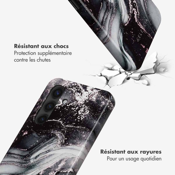 Selencia Coque arrière Vivid Tough Samsung Galaxy S24 - Chic Marble Black