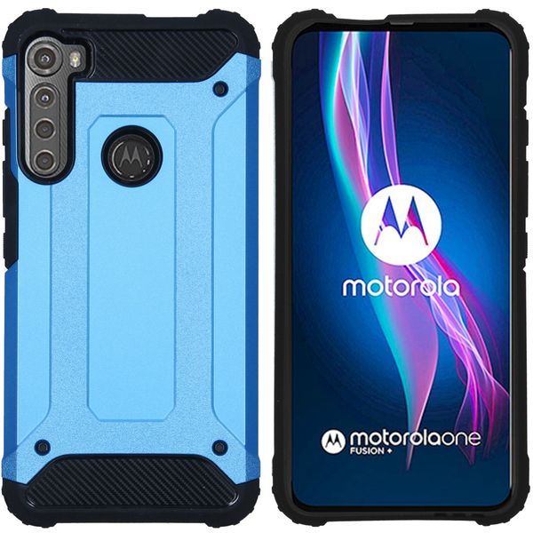 imoshion Coque Rugged Xtreme Motorola One Fusion Plus - Bleu clair