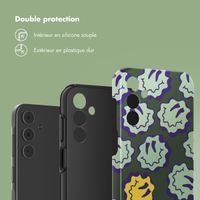 Selencia Coque arrière Vivid Samsung Galaxy A15 (5G) - Wavy Smiley Green