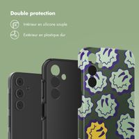 Selencia Coque arrière Vivid Tough Samsung Galaxy A15 (5G/4G) - Wavy Smiley Green