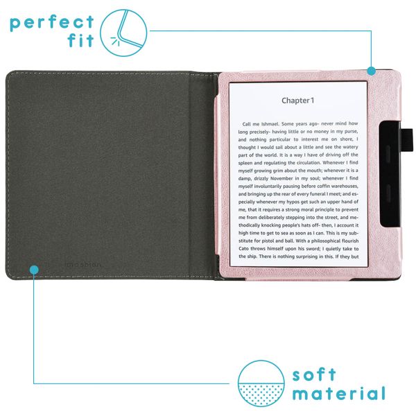 imoshion Étui de liseuse en cuir végan Amazon Kindle Oasis 3 - Rose