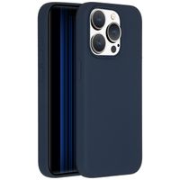 Accezz Coque Liquid Silicone iPhone 15 Pro - Bleu foncé