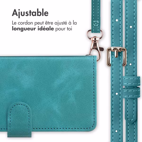 imoshion Etui de télephone portefeuille avec cordon Apple iPhone SE (2022 / 2020) / 8 / 7 - Turquoise