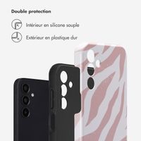 Selencia Coque arrière Vivid Samsung Galaxy A15 (5G/4G) - Colorful Zebra Old Pink