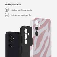 Selencia Coque arrière Vivid Tough Samsung Galaxy A15 (5G/4G) - Colorful Zebra Old Pink