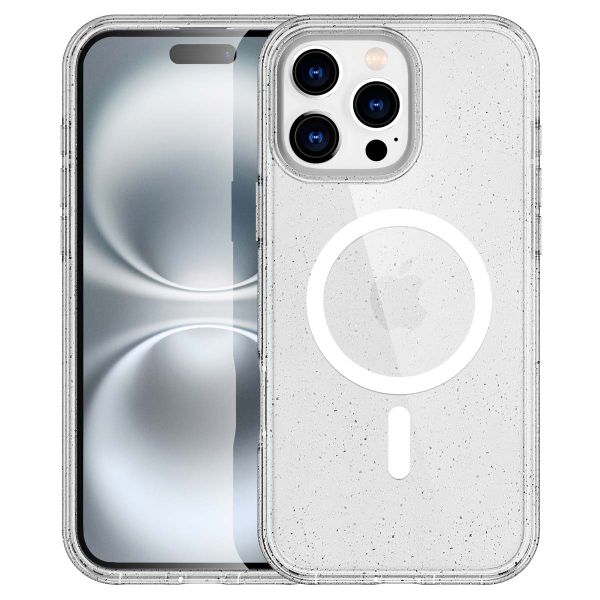 imoshion Coque Pailletée avec MagSafe Apple iPhone 16 Pro - Paillettes Transparent