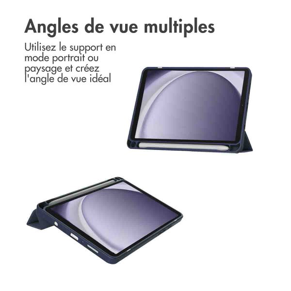 imoshion Coque tablette rigide Trifold Samsung Galaxy Tab A9 8.7 pouces - Bleu foncé