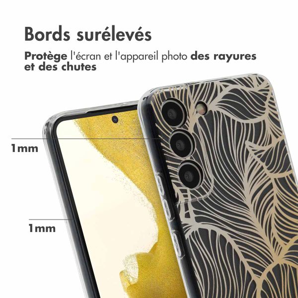 imoshion Coque Design Samsung Galaxy S22 - Golden Leaves Transparent