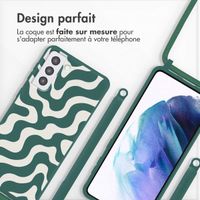 imoshion Coque design en silicone avec cordon Samsung Galaxy S21 - Petrol Green Groovy