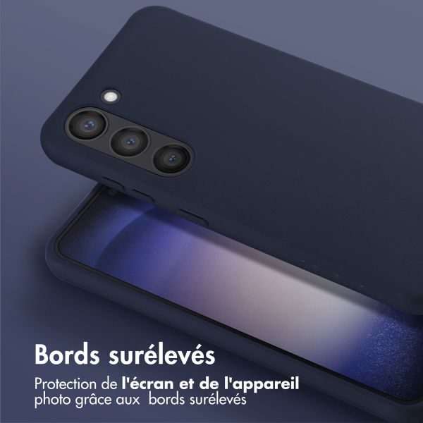 Selencia Coque silicone avec cordon amovible Samsung Galaxy S23 - Bleu foncé