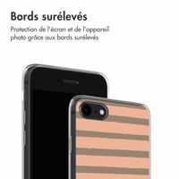 imoshion Coque Design iPhone SE (2022 / 2020) / 8 / 7 - Striped Peach Reverse