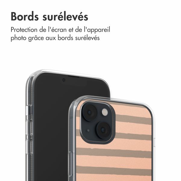 imoshion Coque Design iPhone 14 - Striped Peach Reverse