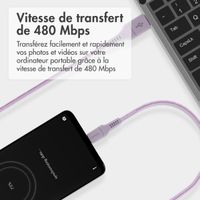 imoshion Braided USB-C vers câble USB - 2 mètre - Lilas