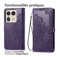 imoshion Etui de téléphone portefeuille Mandala Motorola Edge 50 Ultra - Violet