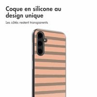 imoshion Coque Design Samsung Galaxy A14 (5G) - Striped Peach Reverse