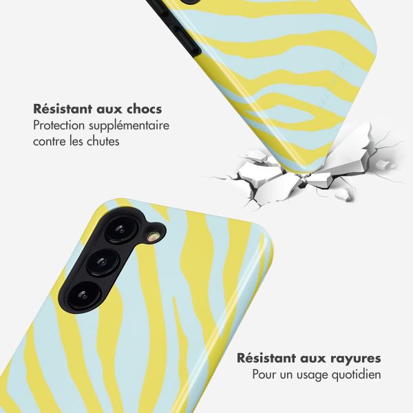 Selencia Coque arrière Vivid Samsung Galaxy S23 - Zebra Winter Sky Titanium Yellow