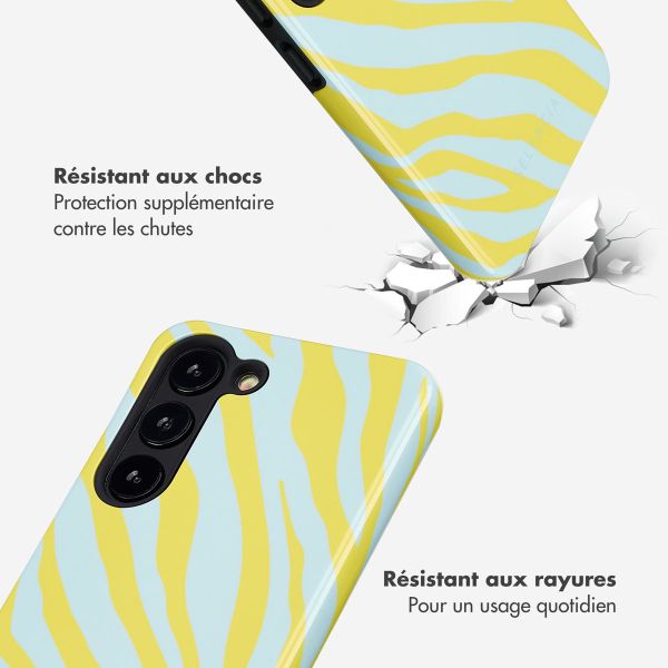 Selencia Coque arrière Vivid Tough Samsung Galaxy S23 - Zebra Winter Sky Titanium Yellow