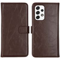 Selencia Étui portefeuille en cuir véritable Samsung Galaxy A53 - Marron