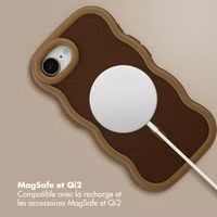 Selencia Coque arrière Wavy avec MagSafe Apple iPhone 16e - Mocha Brown