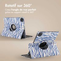 imoshion Coque tablette Design rotatif à 360° iPad Pro 11 (2024) M4 - White Blue Stripes