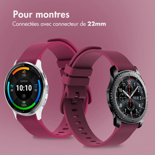 imoshion Bracelet sport en silicone avec boucle - Connexion universelle 22 mm - Fuchsia