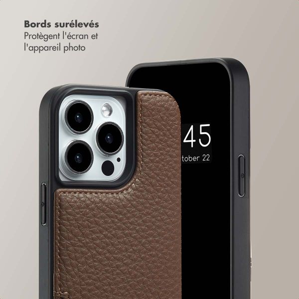 Selencia Coque de télephone Nova avec cordon et porte-cartes Apple iPhone 13 Pro - Mocha Brown