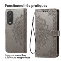 imoshion Etui de téléphone portefeuille Mandala Honor 90 - Gris