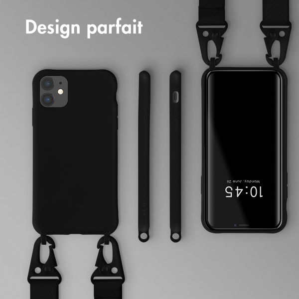 Selencia Coque silicone avec cordon amovible Apple iPhone 11 - Noir