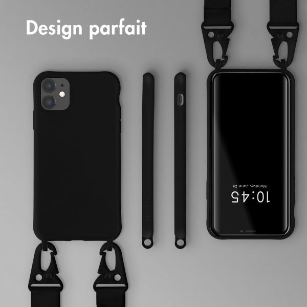 Selencia Coque silicone avec cordon amovible iPhone 11 - Noir