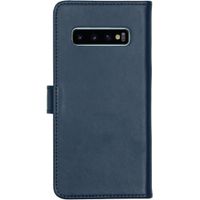 Selencia Étui portefeuille en cuir véritable Samsung Galaxy S10 - Bleu