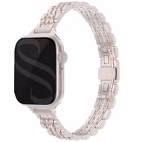 Selencia Bracelet en acier slim style Jubilee Apple Watch Series 1 à 9 / SE (38/40/41 mm) | Series 10 (42 mm) - Lumière Stellaire
