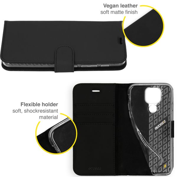 Accezz Étui de télephone Wallet Motorola Moto E7 Plus / G9 Play - Noir