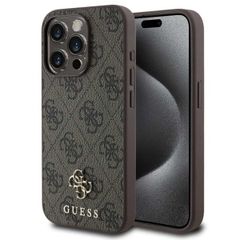 Guess Coque 4G Metal Logo MagSafe Apple iPhone 15 - Marron