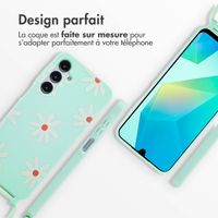 imoshion Coque design en silicone avec cordon Samsung Galaxy A16 5G - Green Flower Distance