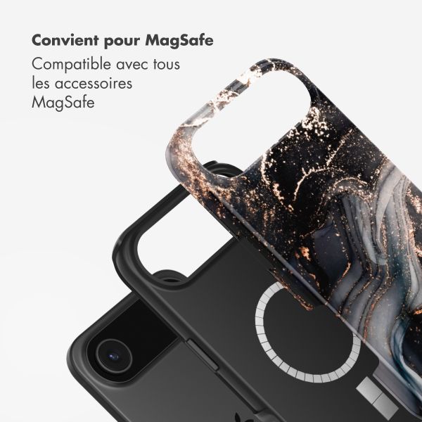 Selencia Coque arrière Vivid avec MagSafe Apple iPhone Air - Chic Marble Black