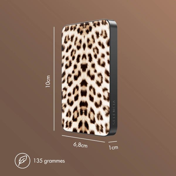 Selencia Powerbank Vivid 5 000 mAh - MagSafe et Qi2 - Noir / Leopard