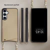 Selencia Coque de télephone Nova avec cordon et porte-cartes Samsung Galaxy S24 Plus / S25 Plus - Beige