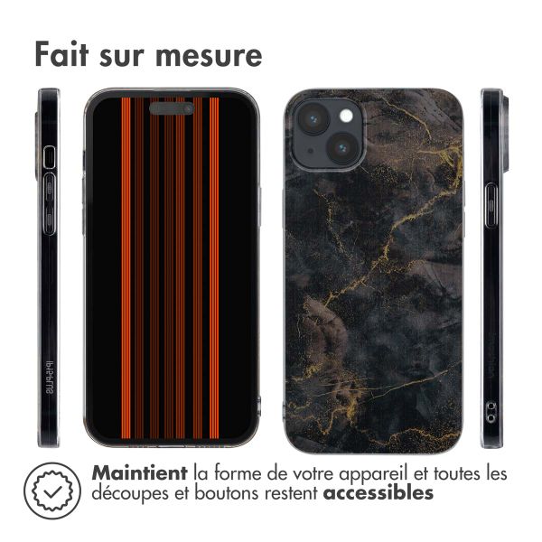 imoshion Coque Design Apple iPhone 15 Plus - Black Marble Transparent