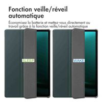 imoshion Coque tablette Trifold Samsung Tab S10 Plus / Tab S9 FE Plus / Tab S9 Plus 12.4 pouces - Vert foncé