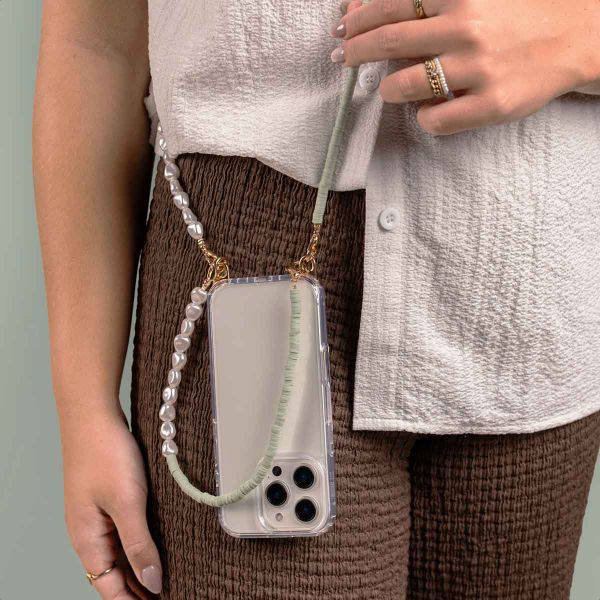 Selencia Ensemble de cordons pour téléphone avec perles et élastiques - Pistache Cream