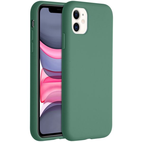 Accezz Coque Liquid Silicone iPhone 11 - Vert foncé